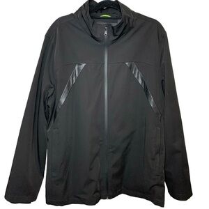 Jeno Neuman Collection Black Windbreaker Jacket Sz XL Transitional Zip Up Coat